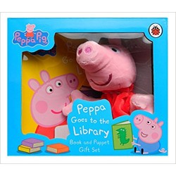 Peppa Goes to the Library  Book and Puppet