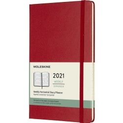 Щотижневик Moleskine Горизонтальний 2021 середній / Червоний