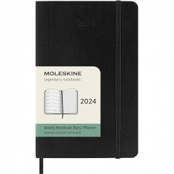 Щотижневик Moleskine 2024 середній / Чорний М’який