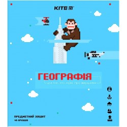 Зошит предметн. 48 арк.,кл., гібр лак з УФ, Pixel, географ