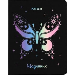 Щоденник шкільний, тверда обкл. PU, Butterfly