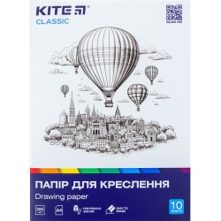 Папір для креслення А4, 10 аркушів, 200г/м2, Повітряні Кулі