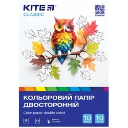 Папір кольор. двостор. (10арк/10кол), А5 Сова