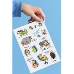 Набір наклейок. Їжак на роботі