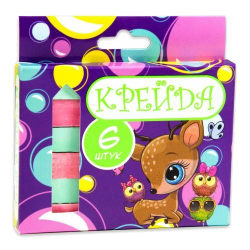 Крейда Квадрат шкільний - 6 штук Strateg різнокольорова (50113)