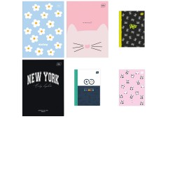 Блокнот, А6, 16 л., м'яка обкладинка, клітинка, асорті Блокнот, А6, 16 л., м'яка обкладинка, клітинка, асорті