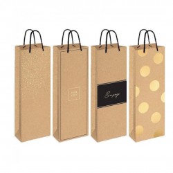 Пакет паперовий на бутилку KRAFT 13x36x8 асорті 150g