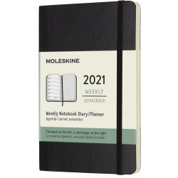 Щотижневик Moleskine 2021 кишеньковий / Чорний М’який