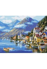Картина за номерами. Селище у підніжжя гори(309)