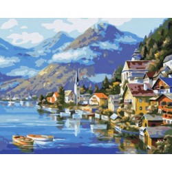 Картина за номерами. Селище у підніжжя гори(309)